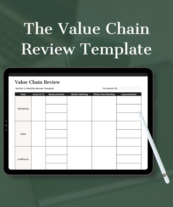 Value Chain Review Template by Daily CEO Habits